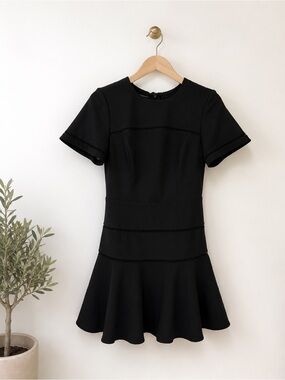 Finders Keepers Black Short Sleeve Flared Mini Dress